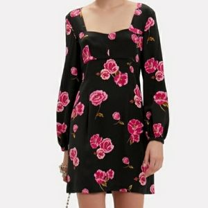 Womens silk flower dress Intermix Bernice Floral Silk zero dress 0